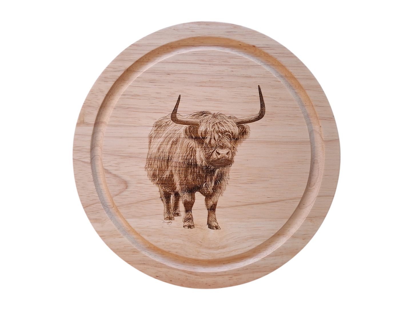 Highland Cow Design Cheese Board Set with Tools Closed