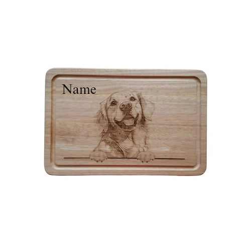 Personalised Golden Retriever Design Chopping Board