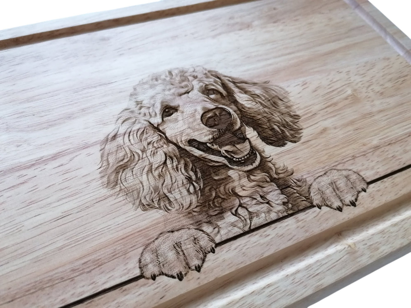 Personalised Poodle dog design chopping board