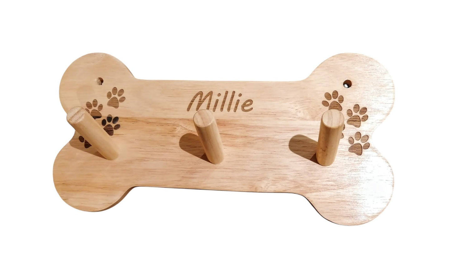Dog bone shape personalised wall rack