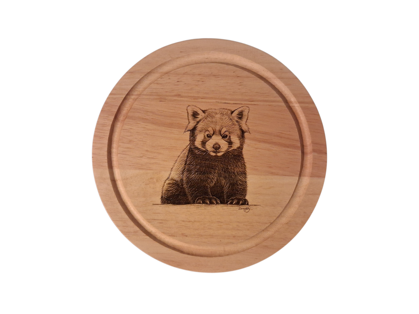 Red Panda Design Cheese Board Set with Tools Closed image