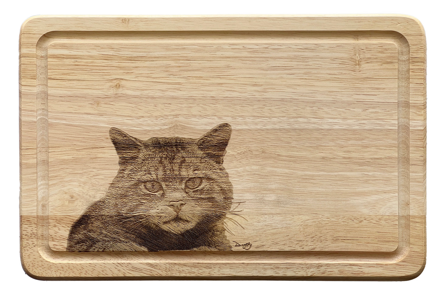 Scottish Wildcat Design Small Chopping Board image of front