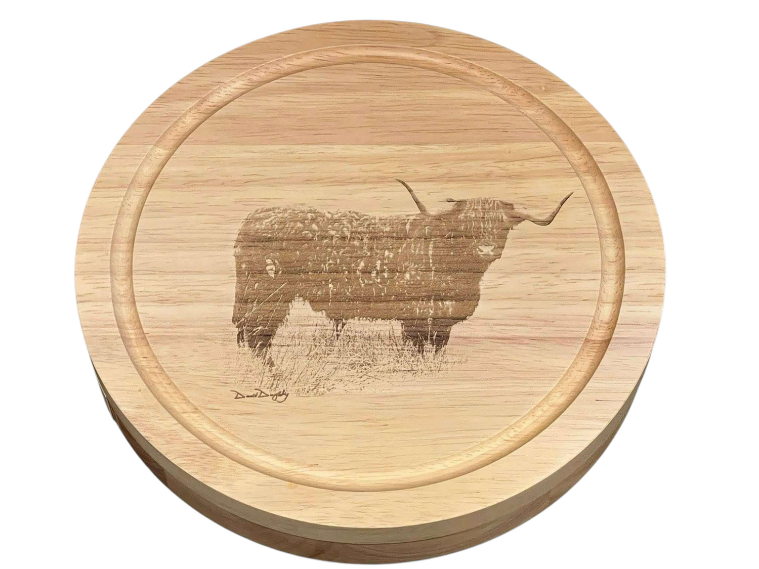 Highland Cow design cheese set with tools photo