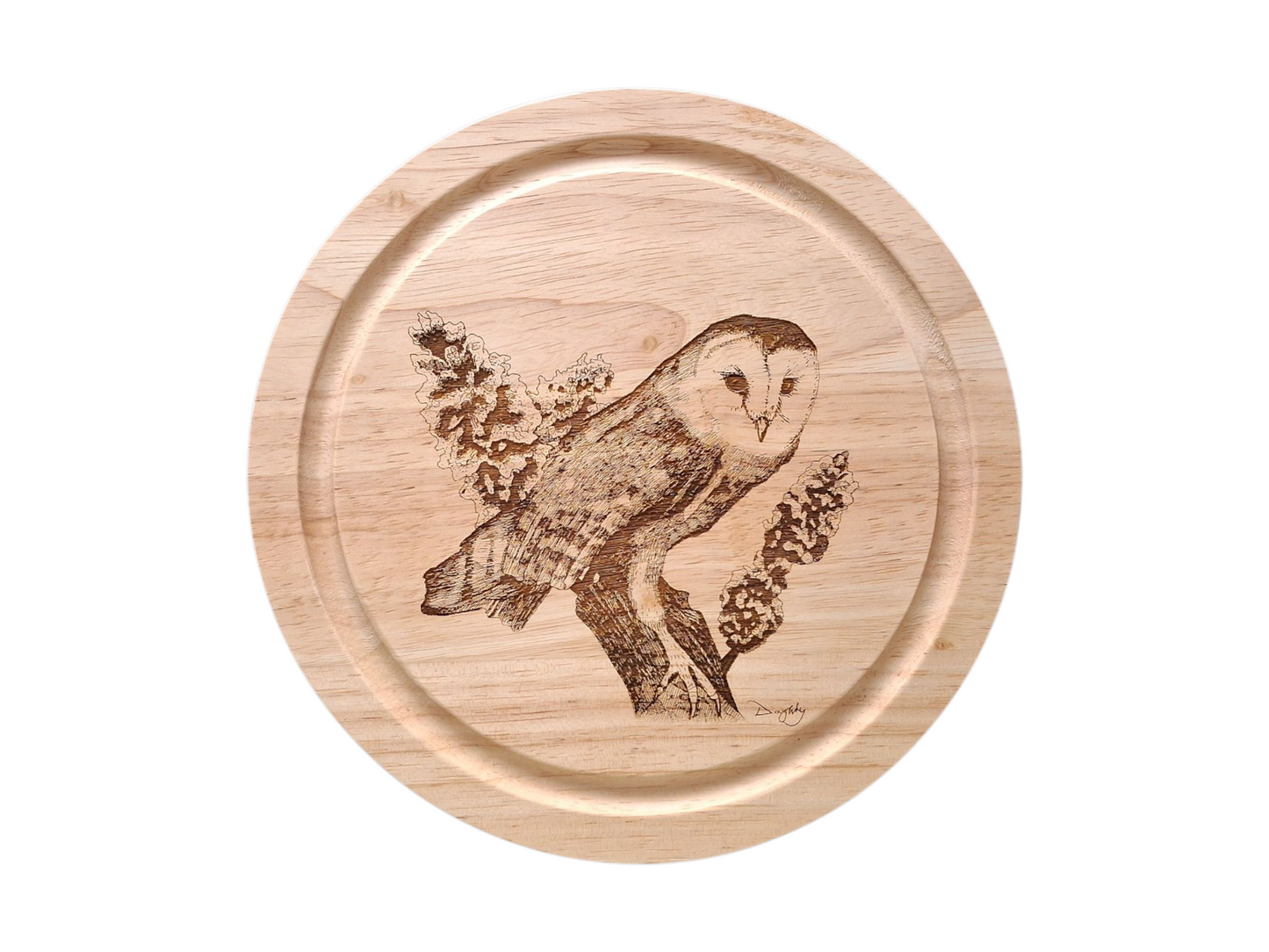 Barn Owl *Exclusive Design* Cheese Board Set with Tools Closed 