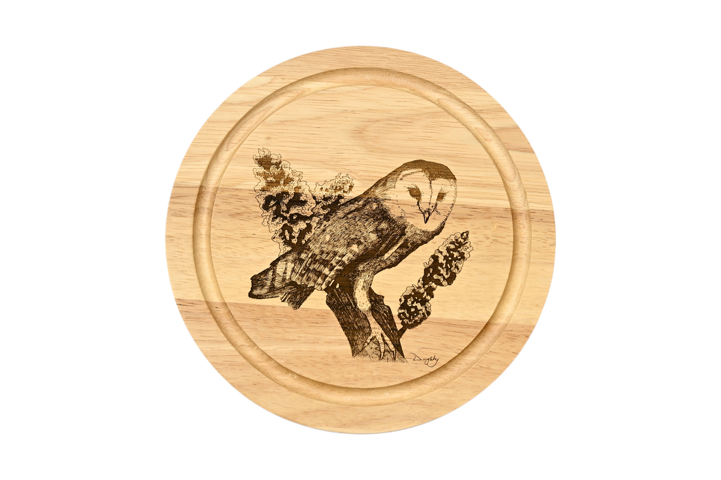 Barn Owl *Exclusive Design* Cheese Board Set with Tools Closed Image 