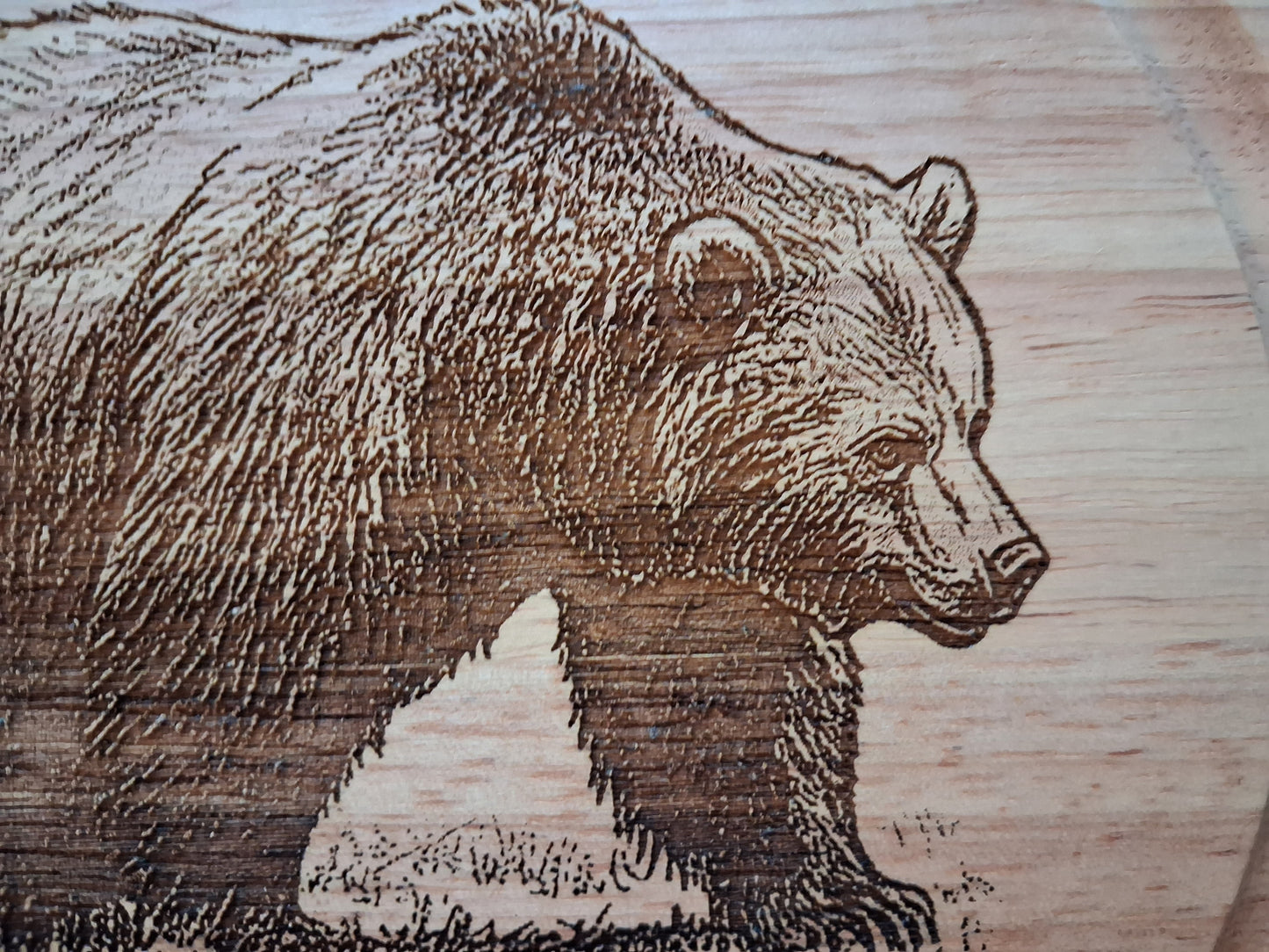 Brown Bear - Cheese Board Set with Tools (21cm dia. x 4cm). - Close-up 