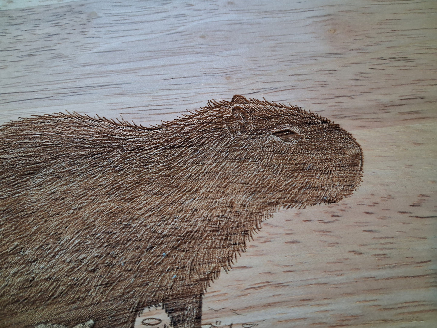 Capybara Design Small Chopping Board- Close-up 