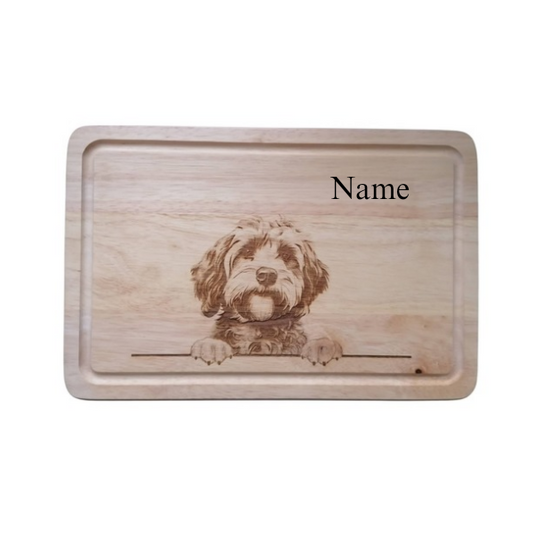 Personalised Cavapoo Dog Design Chopping Board 