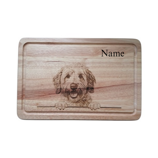 Goldendoodle Dog Design Personalised Chopping Board 