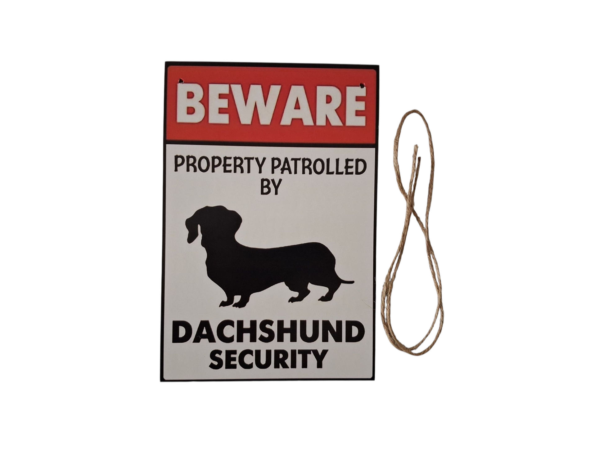 Dachshund Fun Wood Sign (20x13.5cm) With String