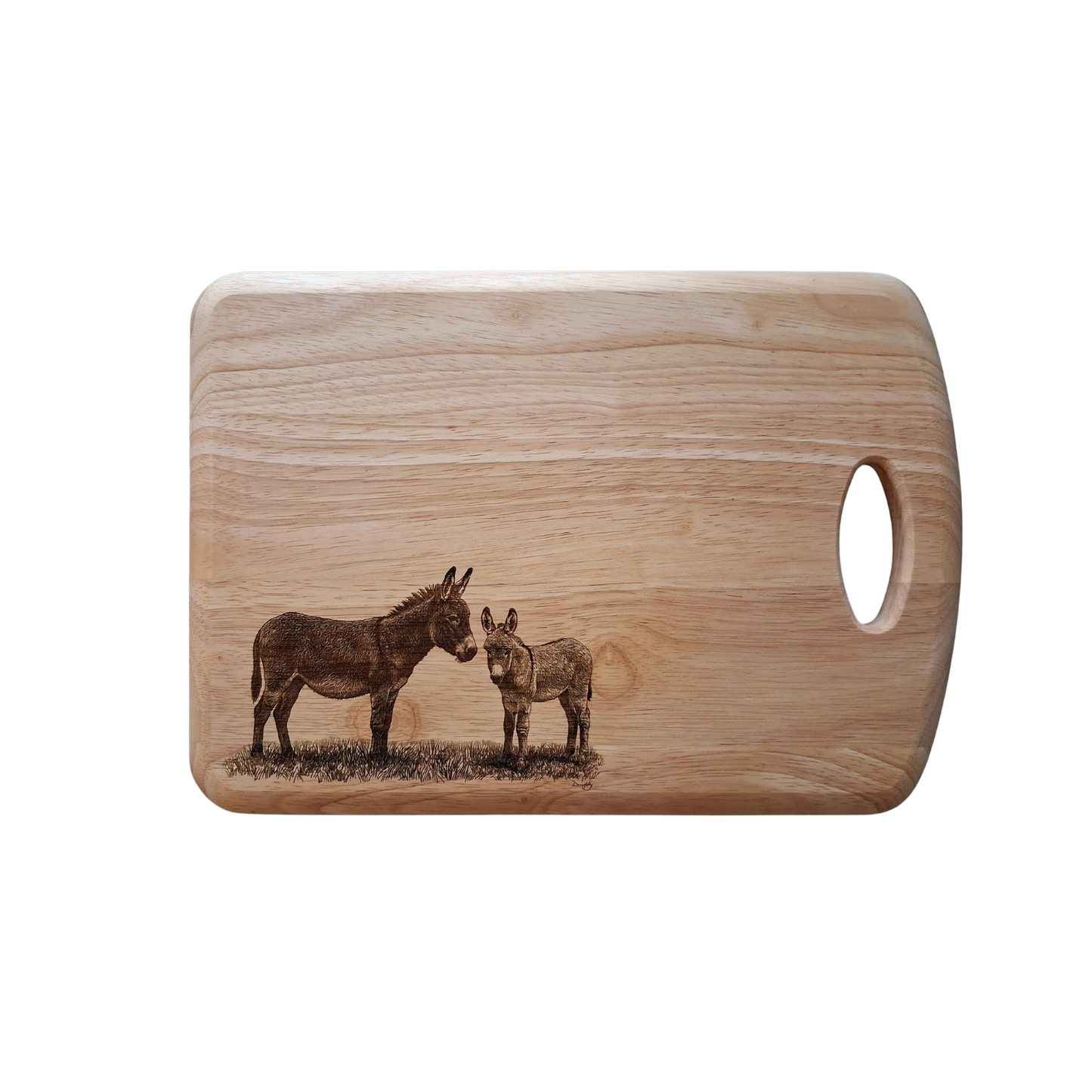 Donkey & Foal - Medium Wooden Chopping Board (34x24x2cm)