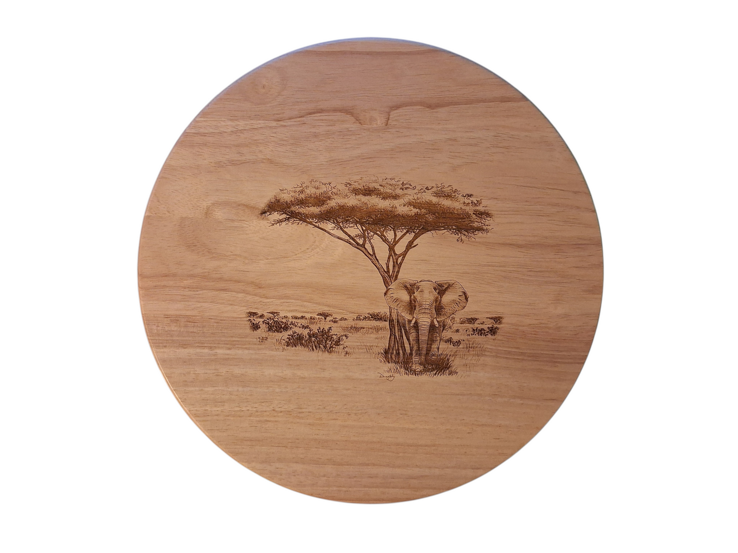 Elephant & Acacia Tree Design Lazy Susan