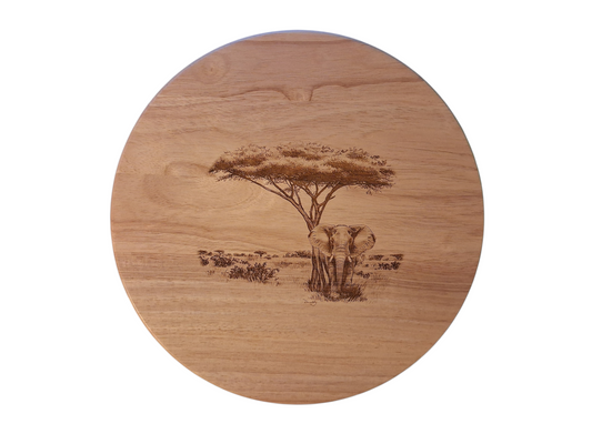 Elephant & Acacia Tree Design Lazy Susan
