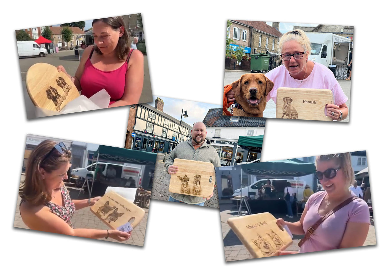 Happy Customers With Their CustomisedChopping Boards