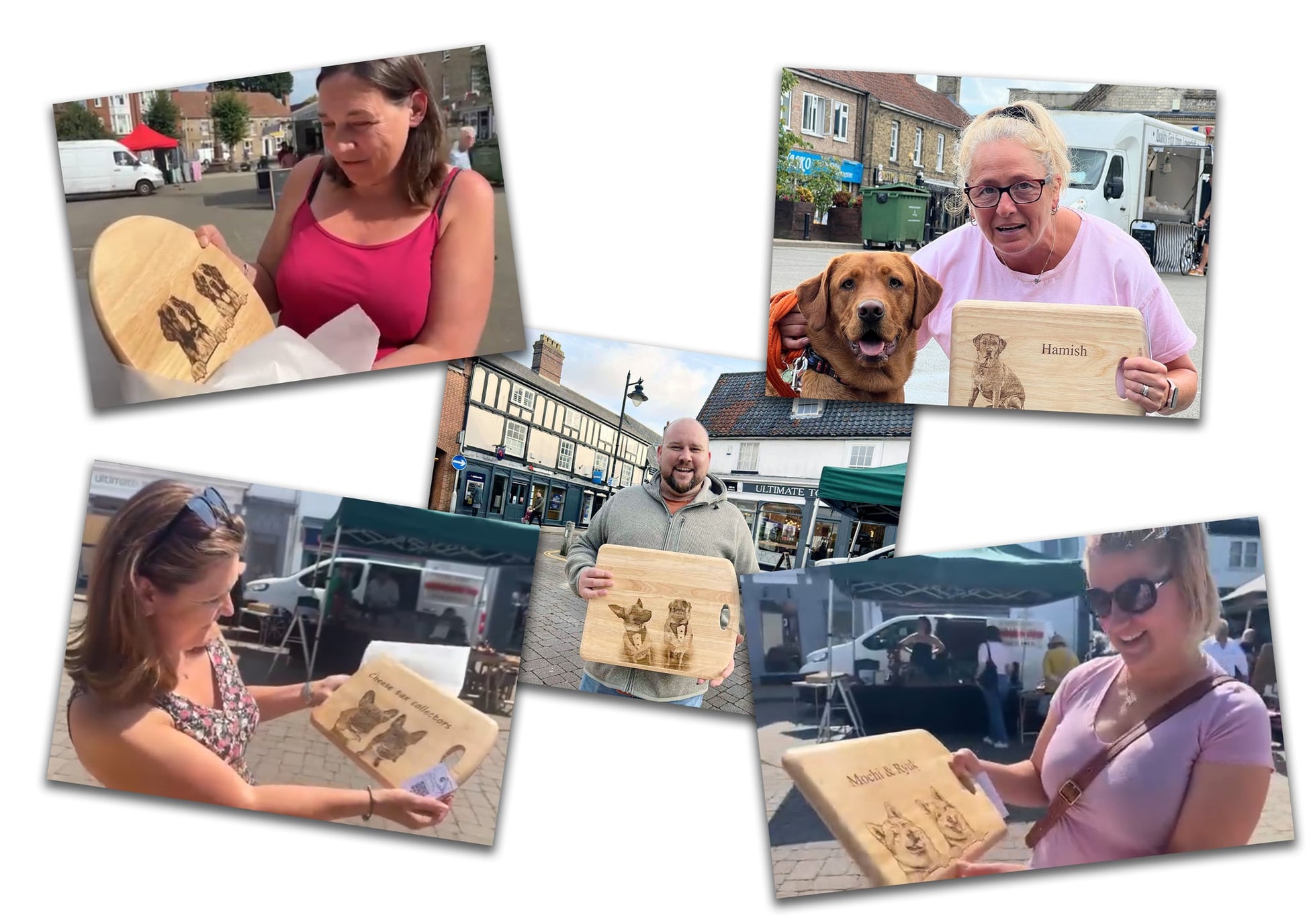Happy Customers With Their CustomisedChopping Boards