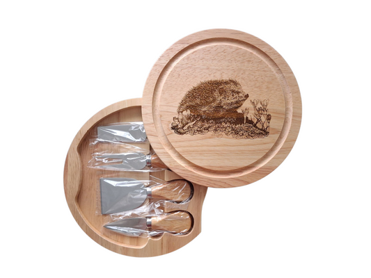 Hedgehog *Exclusive Design* Cheese Board Set with Tools Open