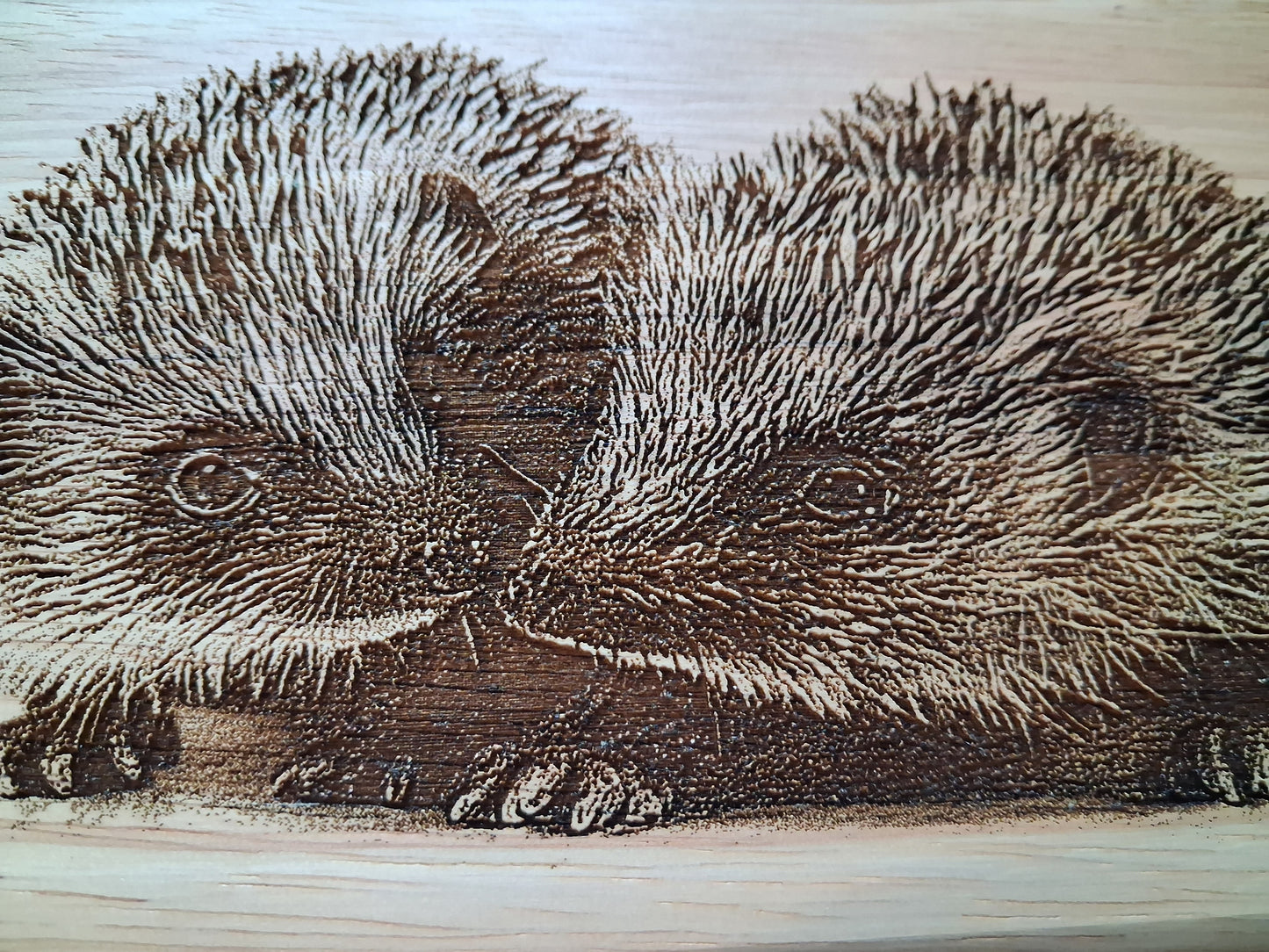Hedgehogs 'Love is...' Design Medium Chopping Board With Handle Close-up 