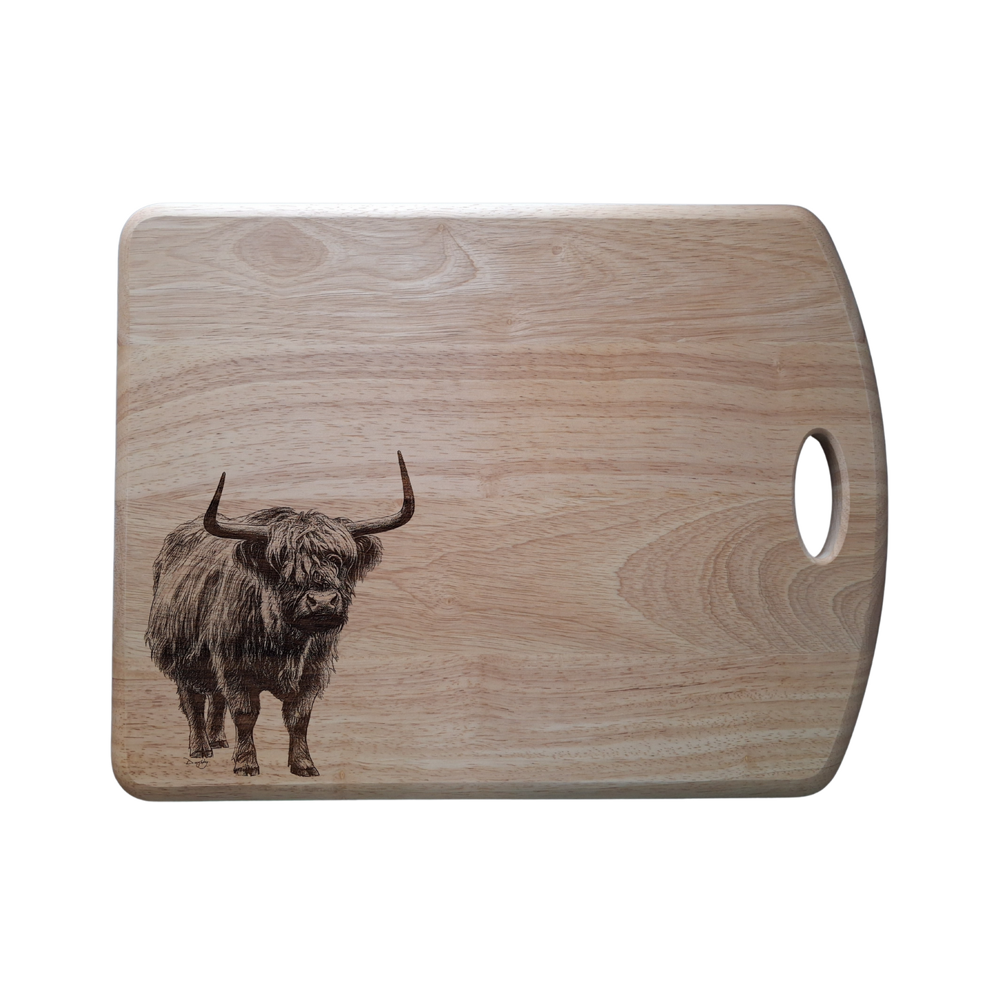 Highland Cow - Large Chopping Board with Handle (45x30x2cm)