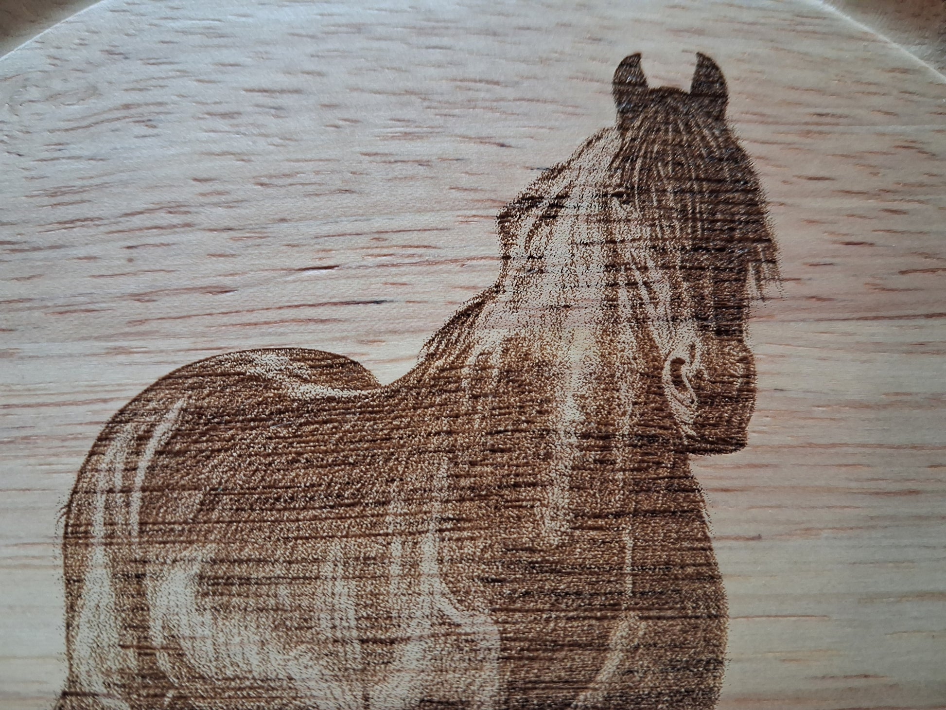 Horse Design Cheese Board Set with Tools Close-up 