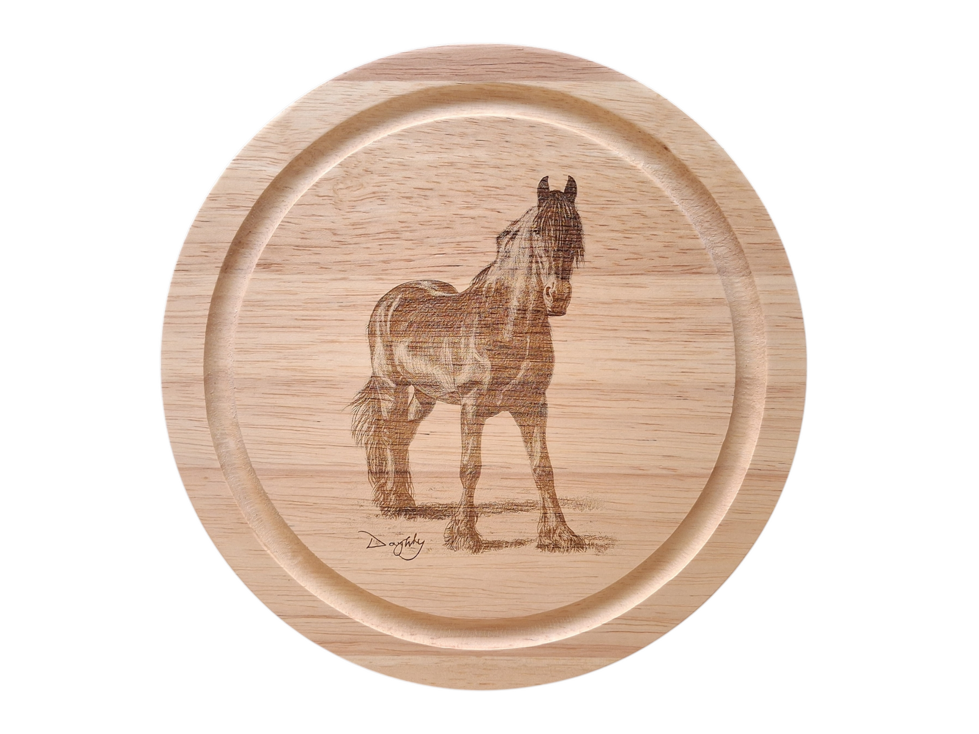 Horse Design Cheese Board Set with Tools Closed