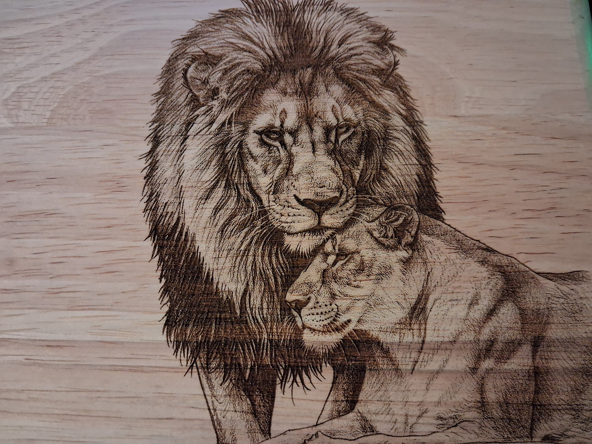 Lion Design Love is... Medium Chopping Board Close-up 