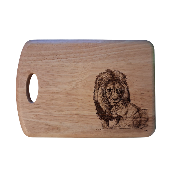 Lion Design Love is... Medium Chopping Board Front 