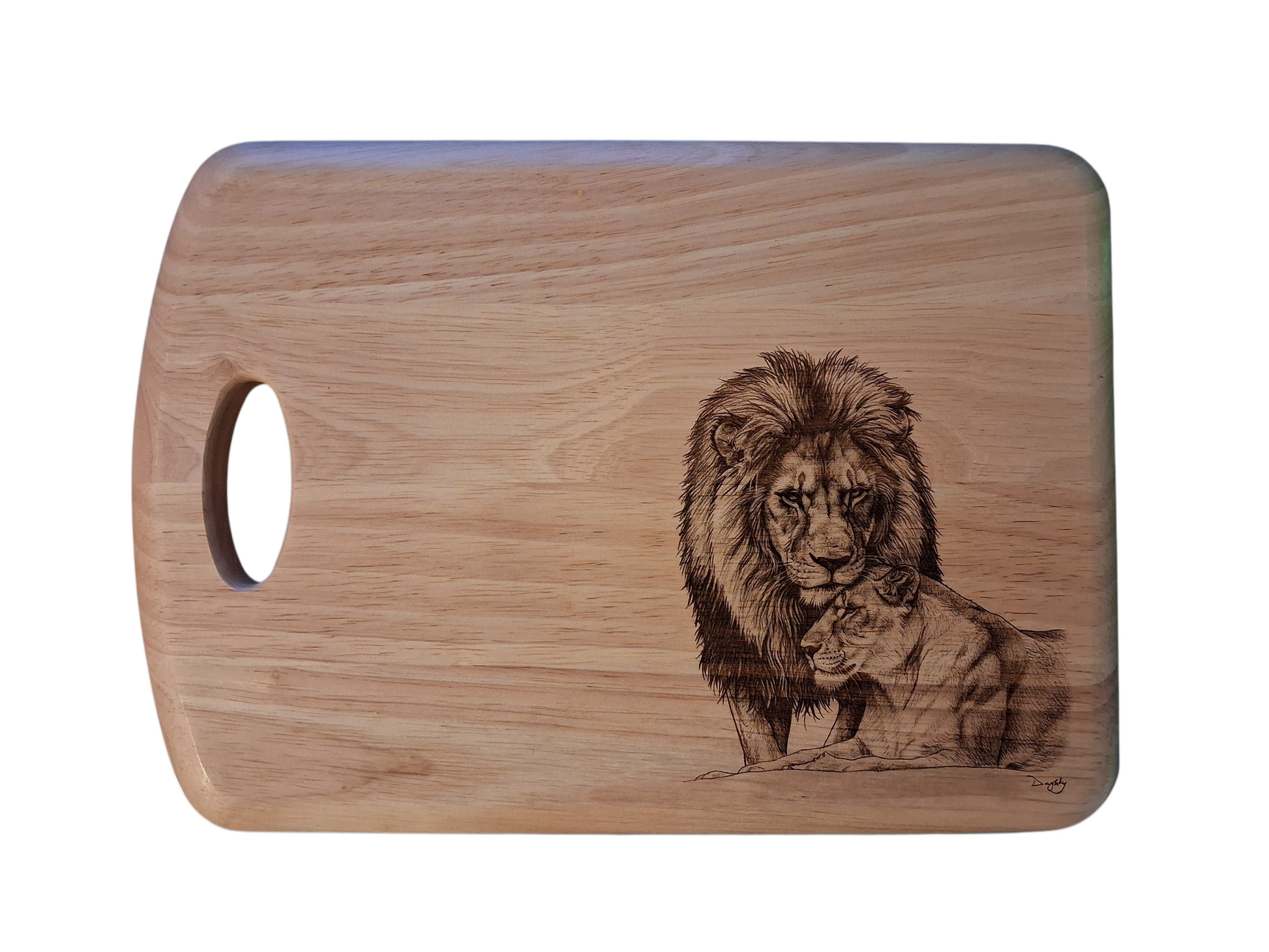 Lion Design Love is... Medium Chopping Board Front Image