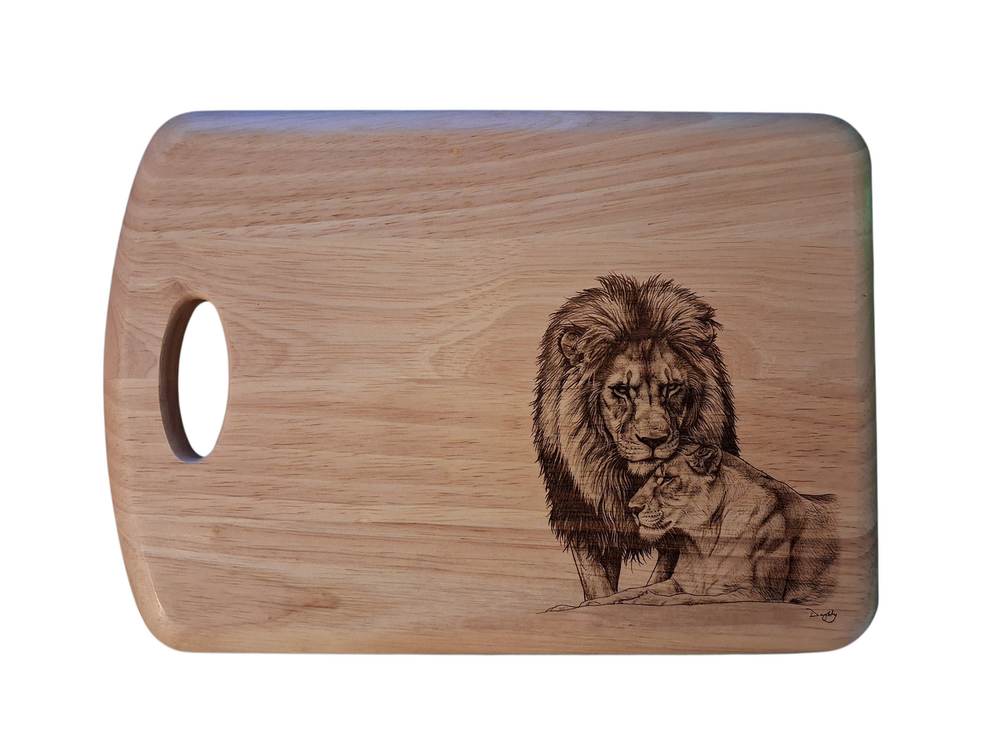 Love is... Lion Design Medium Chopping Board Front Image