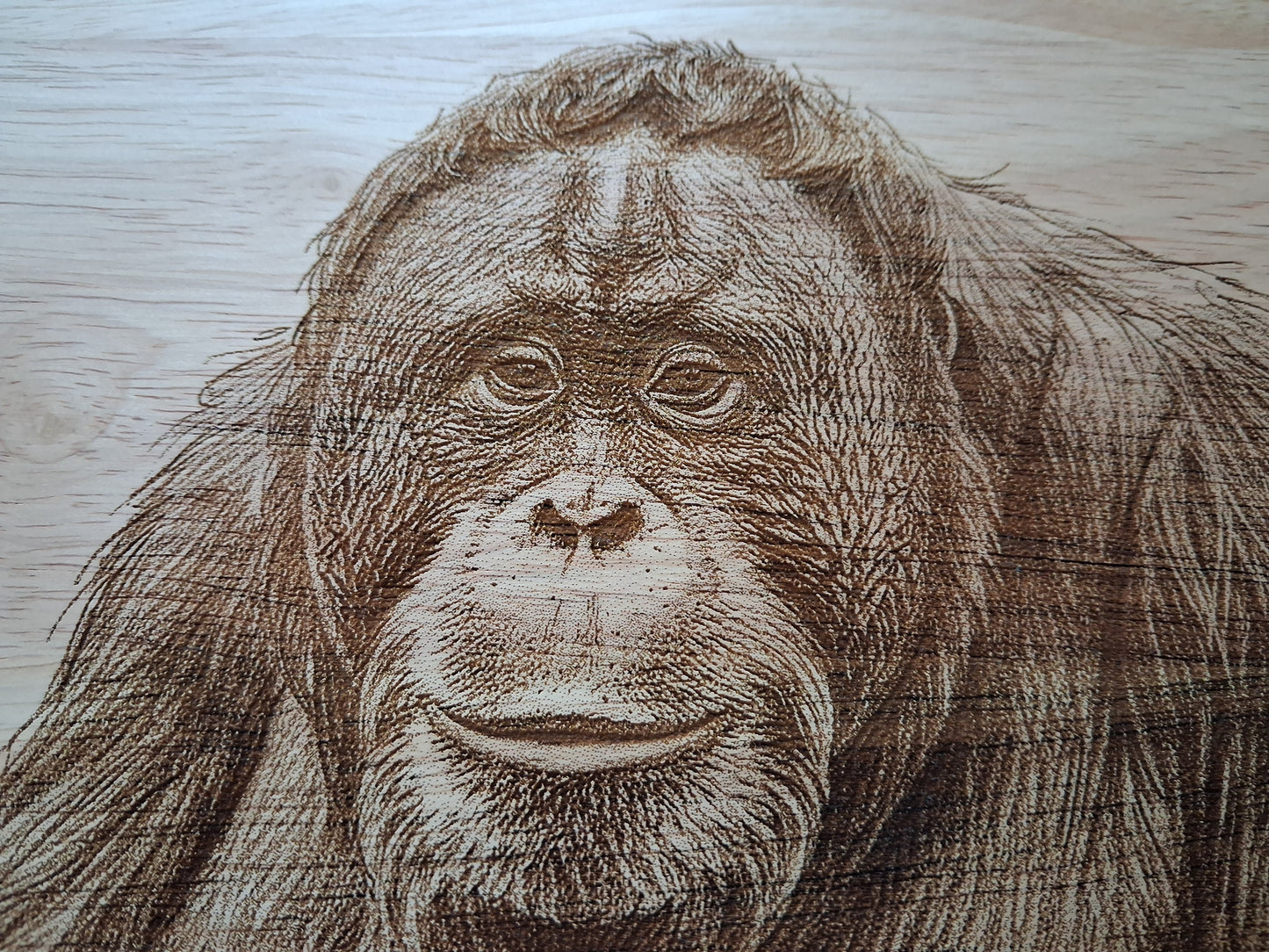 Orangutan - Large Chopping Board with Handle (45x30x2cm) - Close-up 