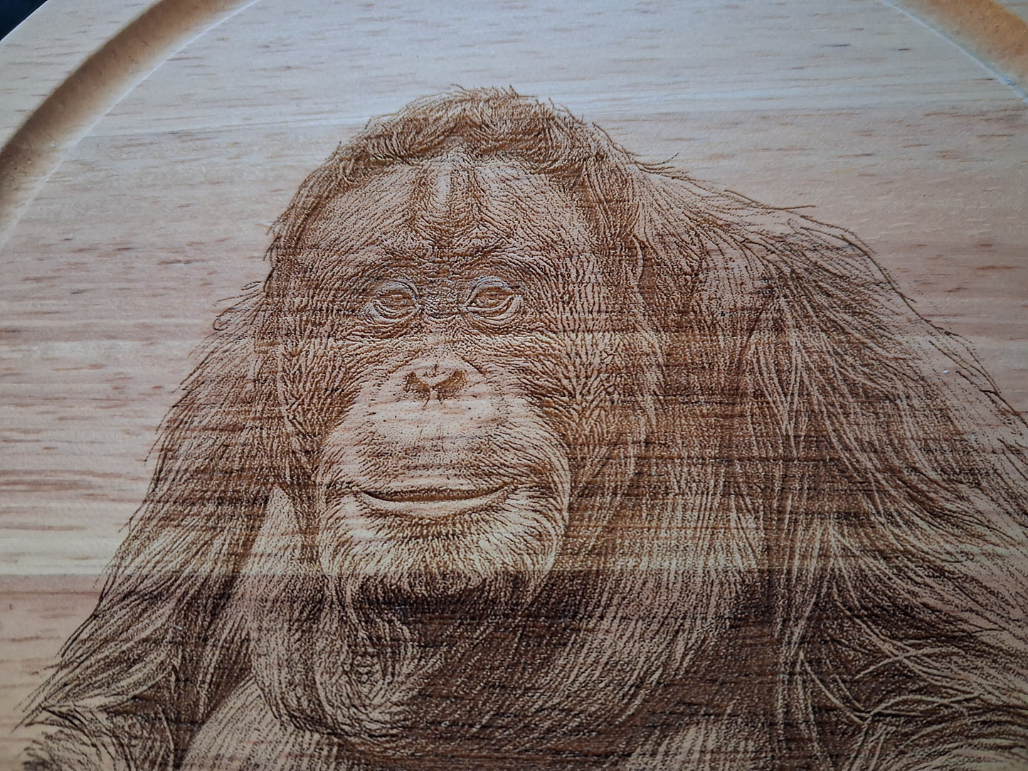 Orangutan Design Cheese Board Set with Tools Close-up 