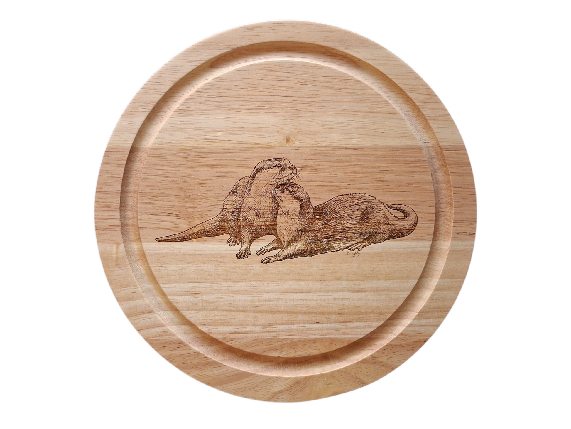 Otters 'Love Is...' Design Cheese Board Set with Tools Closed 