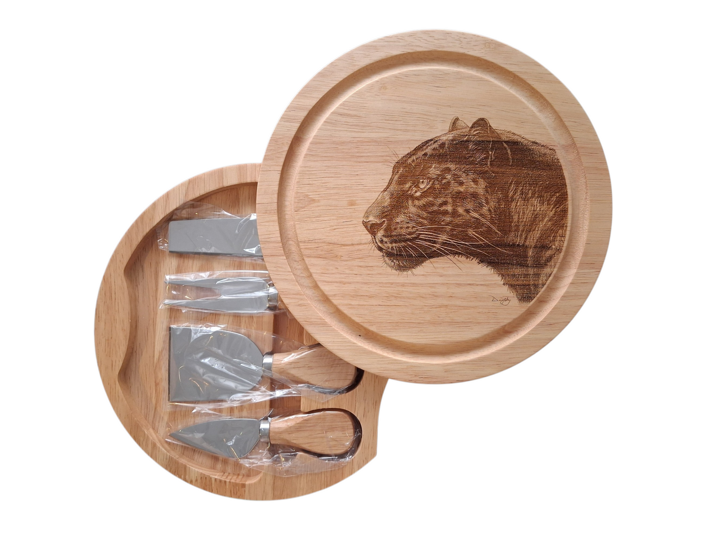 Panther Design Cheese Board Set Tools Open 