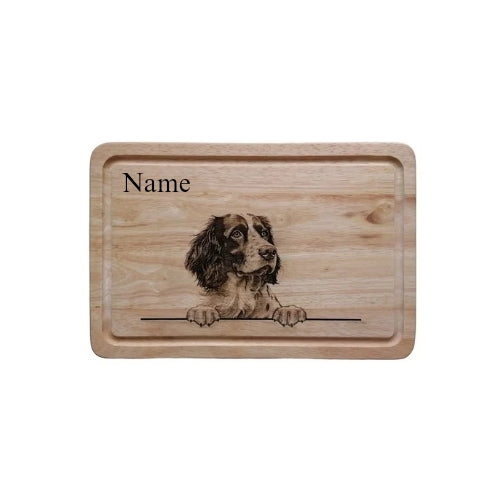 Personalised Springer Spaniel Design Chopping Board 