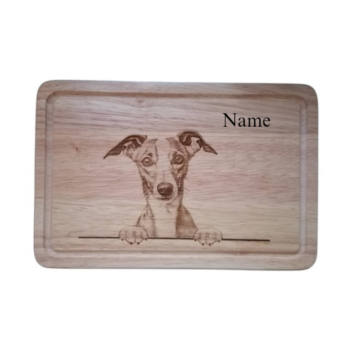 Personalised Whippet Dog Design Chopping Board 
