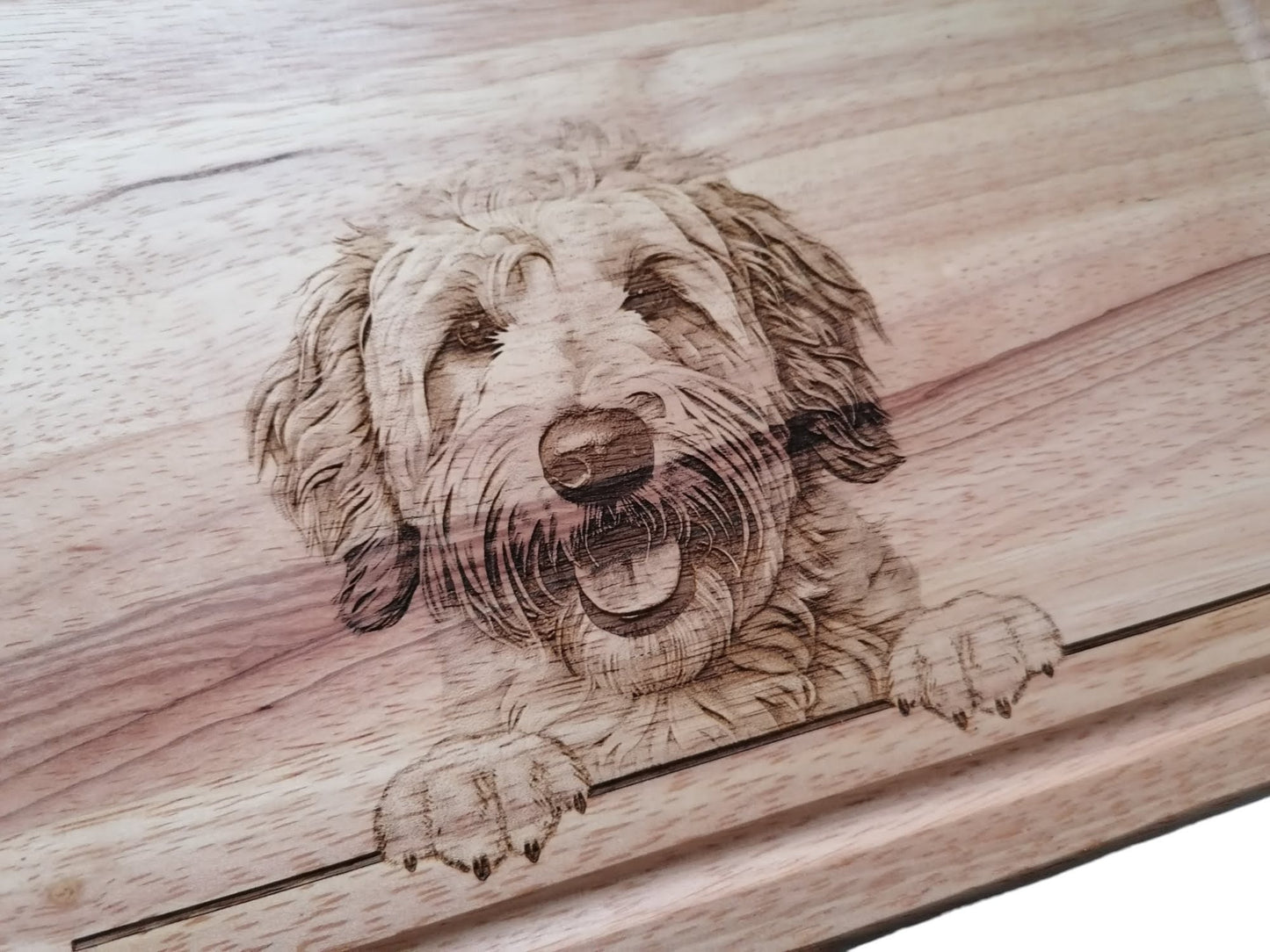 Goldendoodle Dog Design Personalised Chopping Board 
