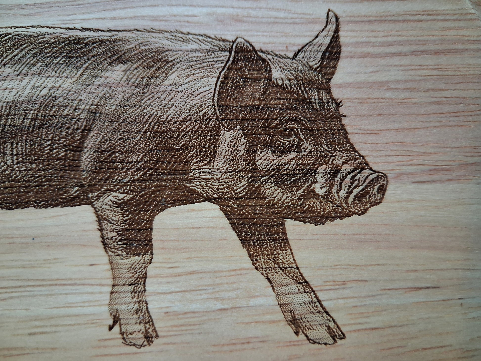 Pig Design Cheese Board Set with Tools Close-up 