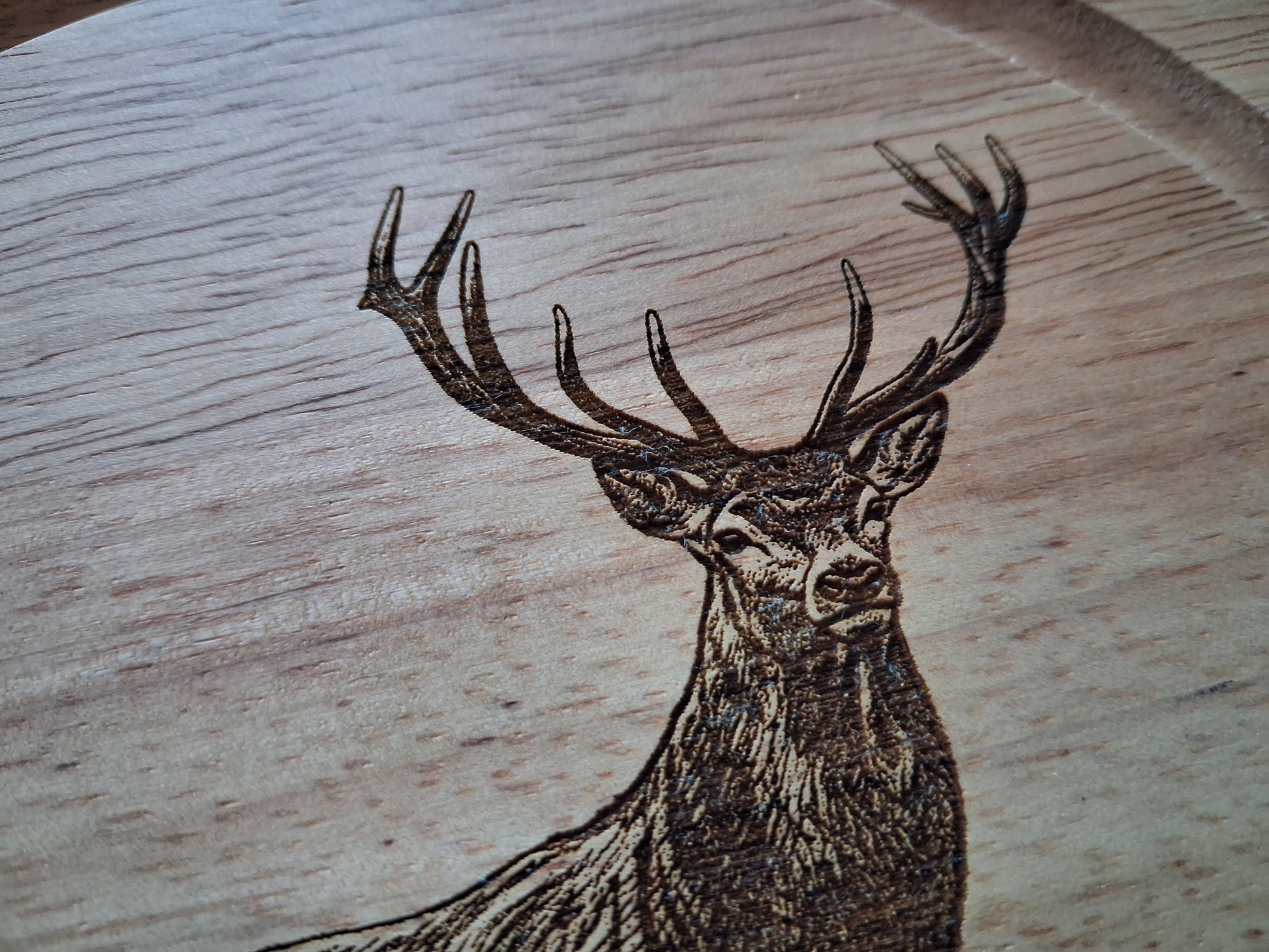 Red Deer Stag Design Cheese Set with Tools Close-up 