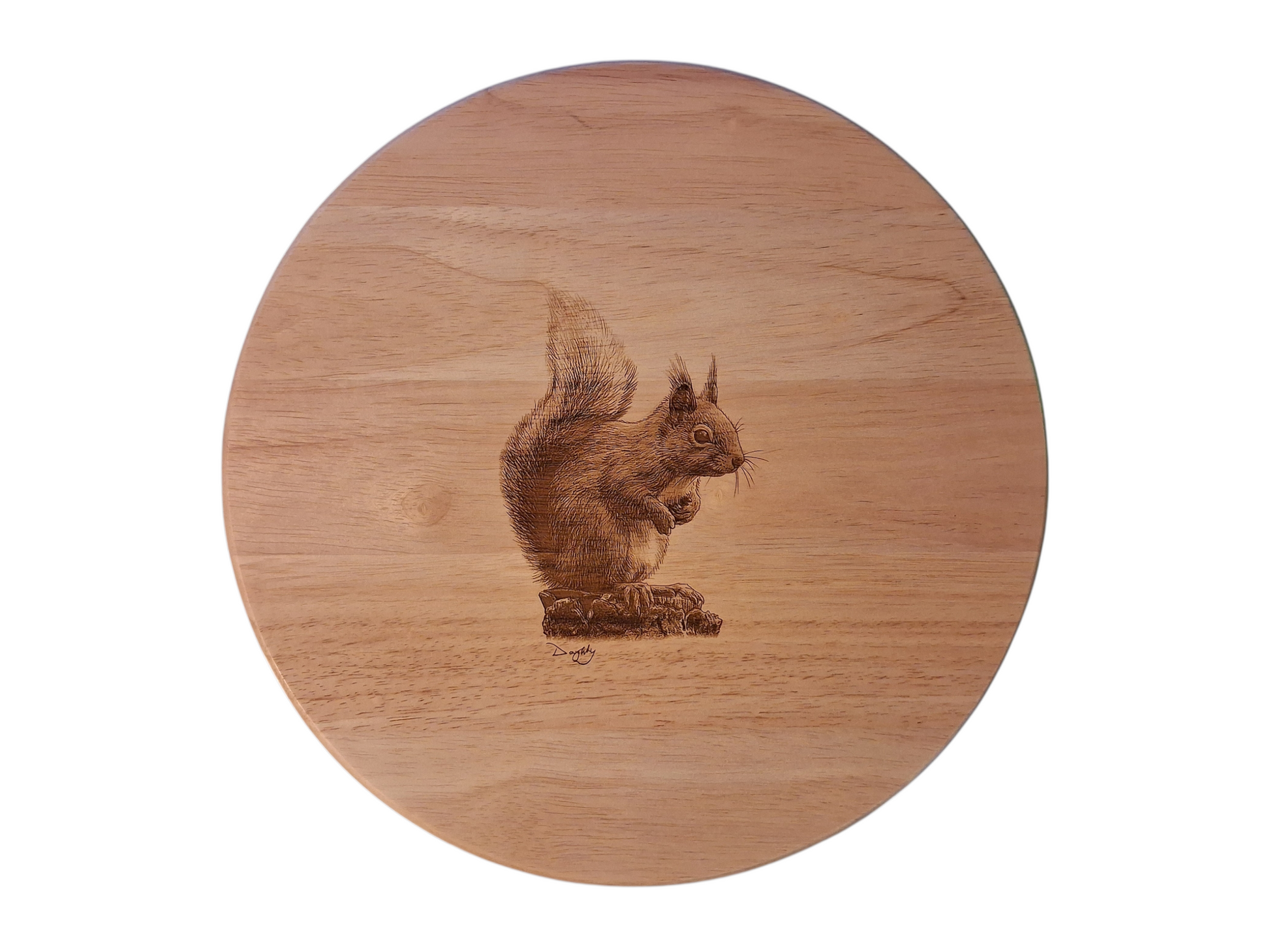 Red Squirrel Design Lazy Susan Front 