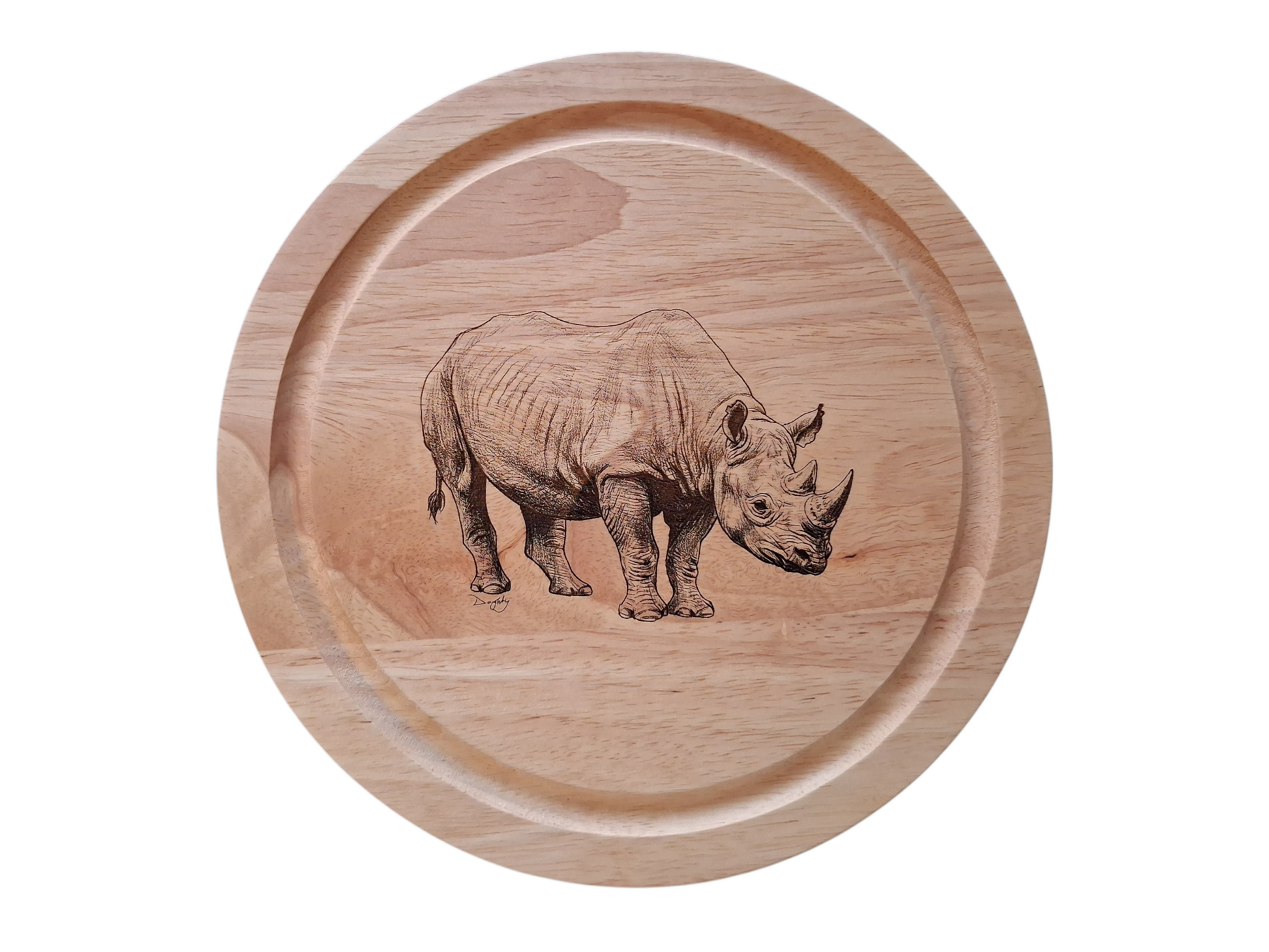 Rhinoceros Design Cheese Board Set with Tools Closed 