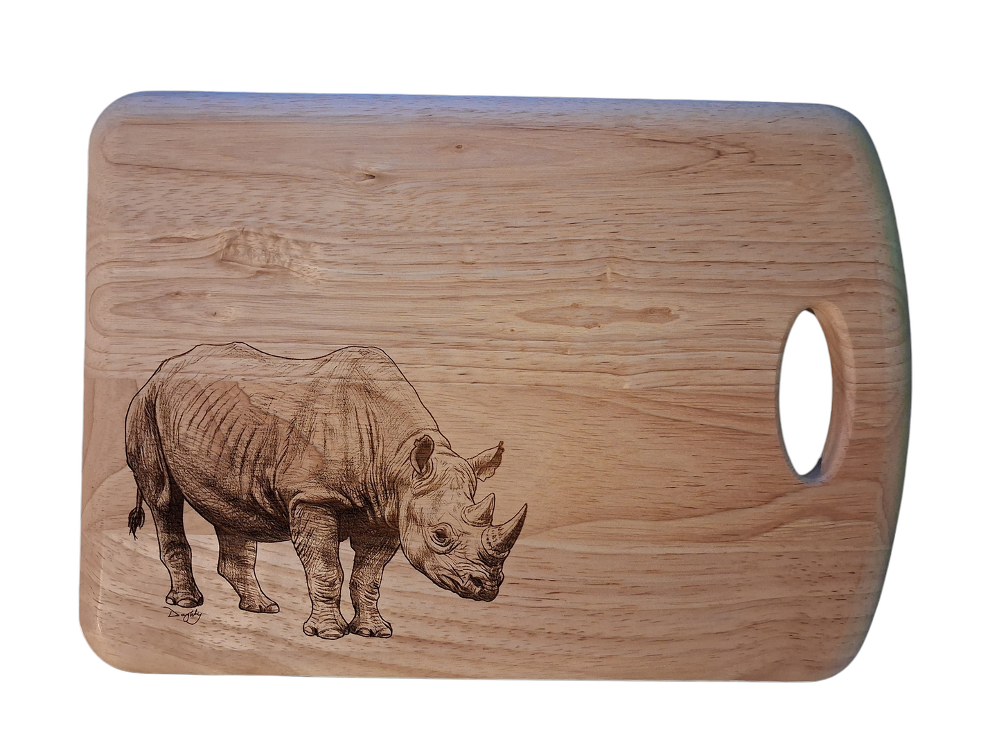 Rhinoceros Design Medium Chopping Board  Front Image