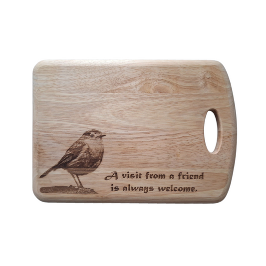 Robin - Medium Wooden Chopping Board (34x24x2cm)