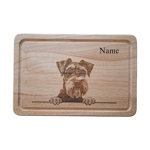 Schnauzer Dog Design #1 Small Chopping Board Personalised 