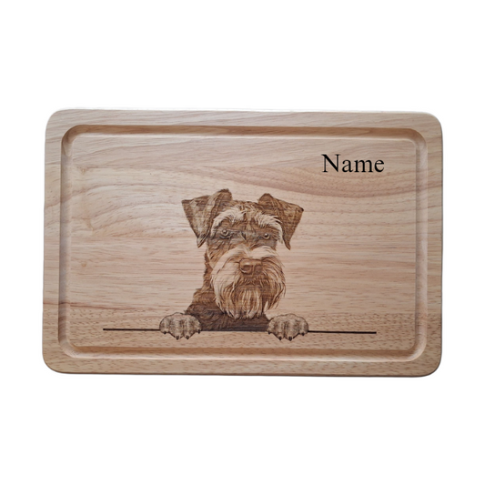 Schnauzer Dog Design #1 Small Chopping Board Personalised 