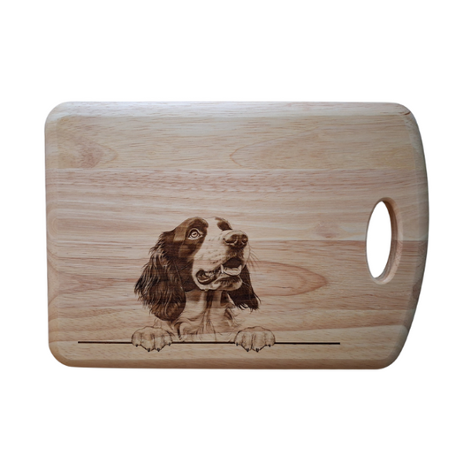 Springer Spaniel Dog Design #2 Medium Chopping Board With Handle Front
