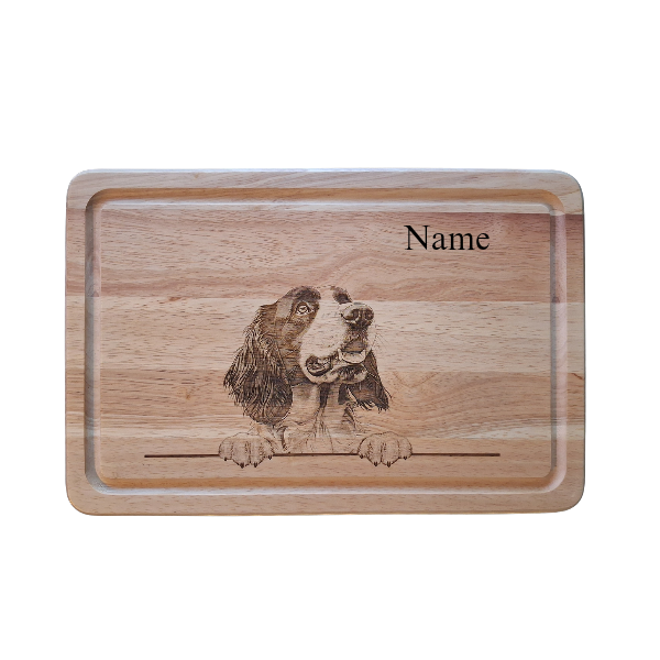 Springer Spaniel Dog Design #2 Small Chopping Board Personalised 