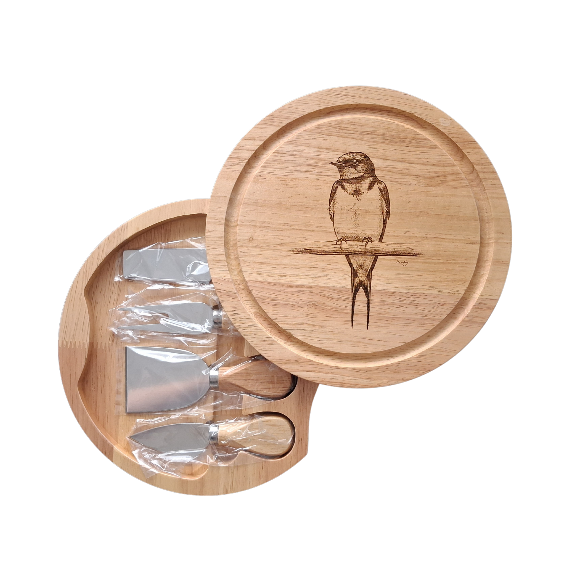 Swallow - Cheese Board Set with Tools (21cm dia. x 4cm)