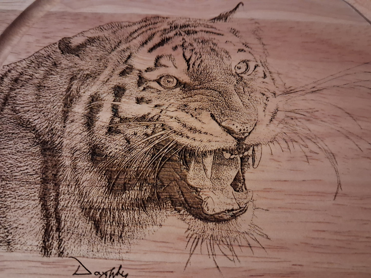 Tiger Design Cheese Set with Tools Close-up 