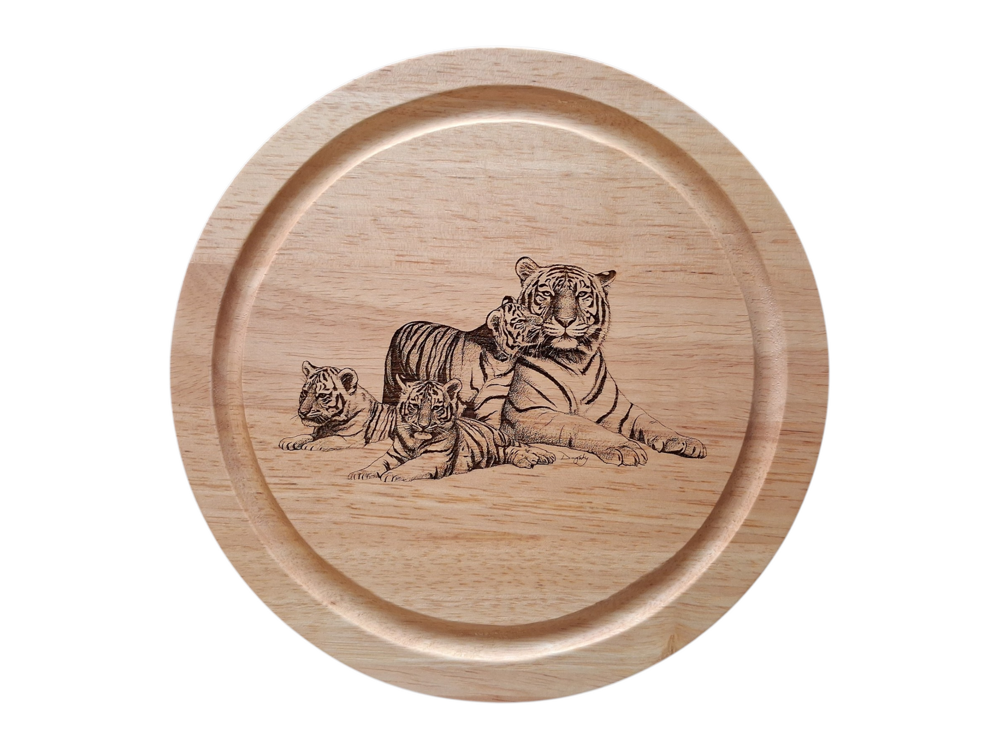 Tiger Family Design Cheese Board Set with Tools Closed 