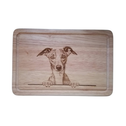 Personalised Whippet Dog Design Chopping Board 