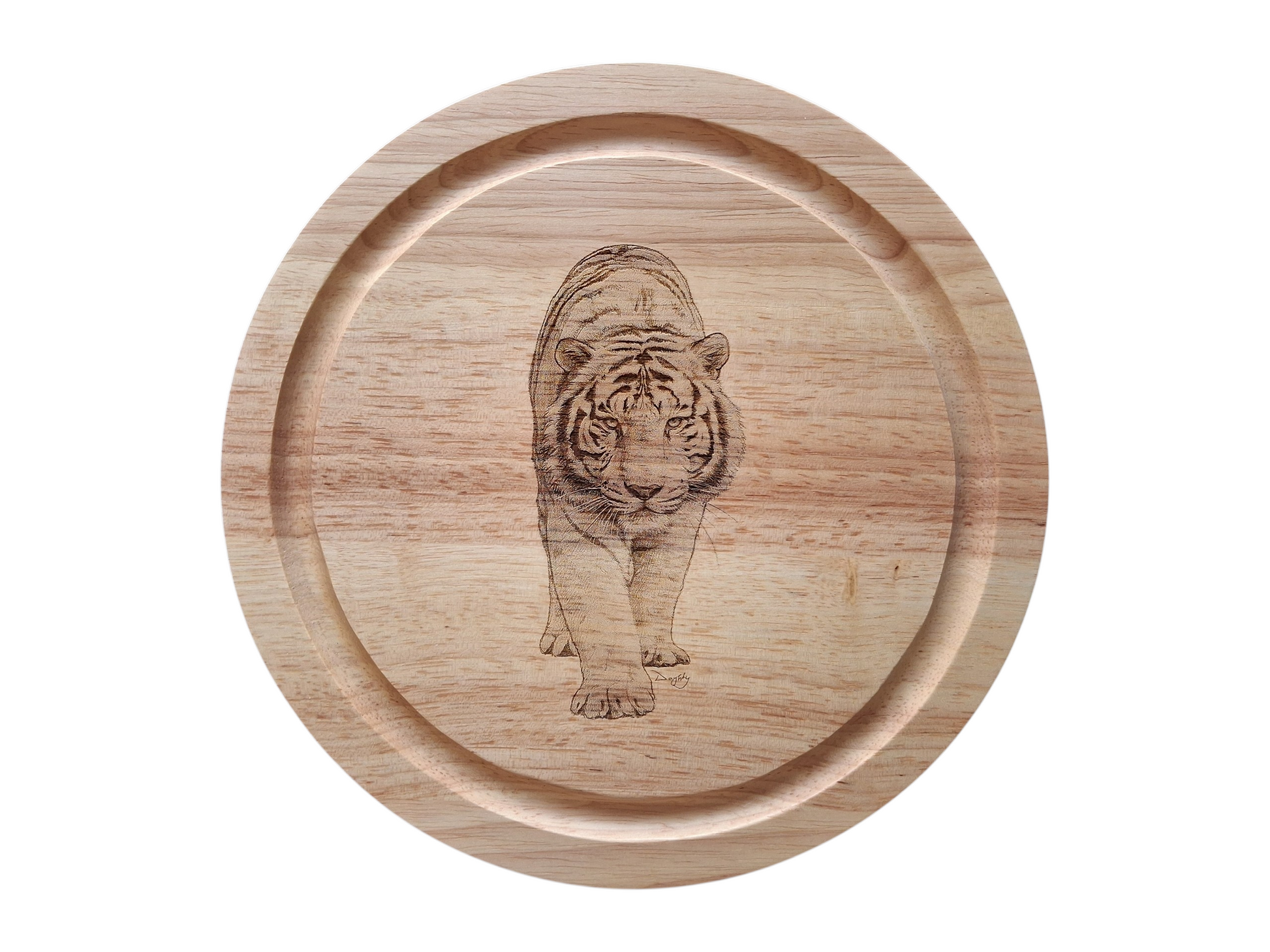 White Tiger Design Cheese Board Set with Tools Closed 